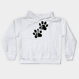 Paw and minipaw pet parents with puppy footprints Kids Hoodie